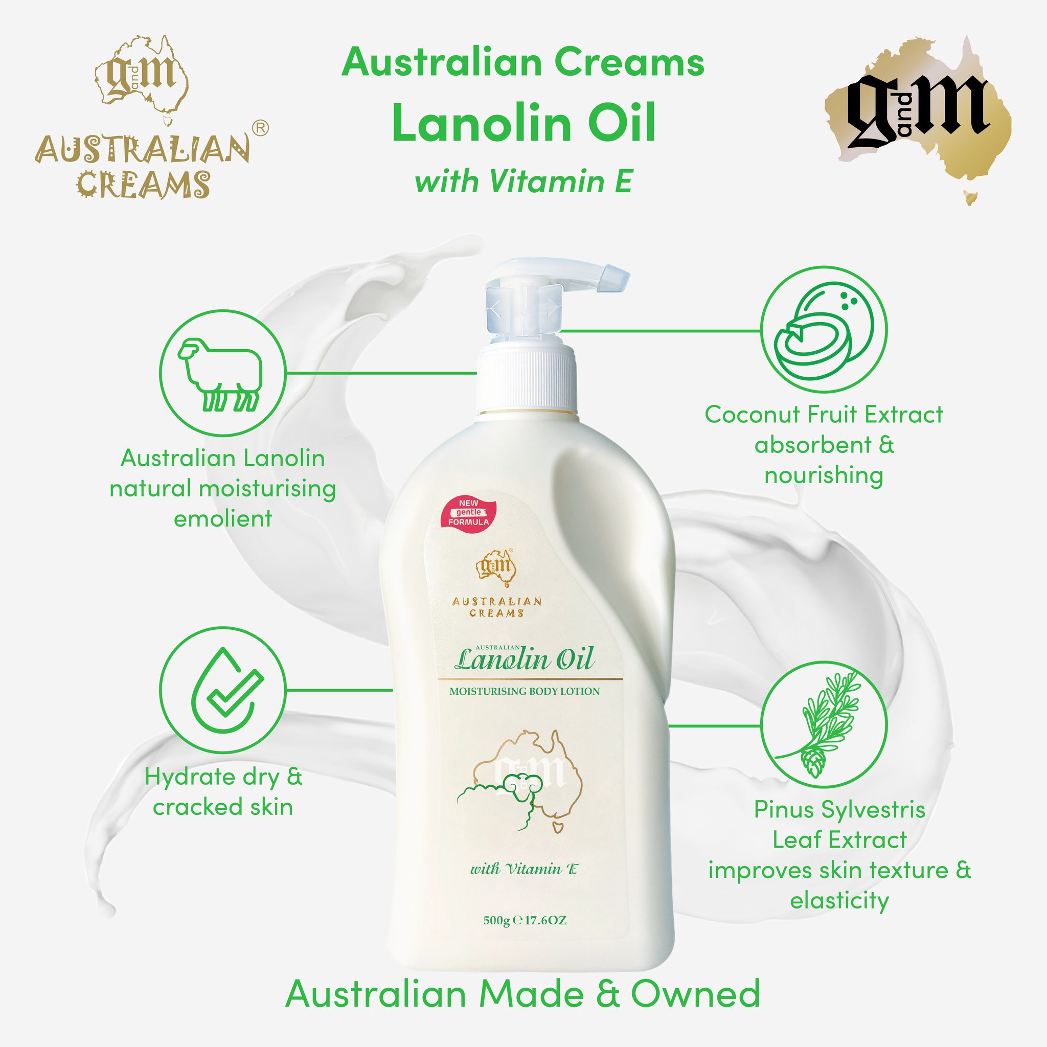 Kem dưỡng ẩm Australian Lanolin Oil with Vitamin E loại 500g - Ảnh 2